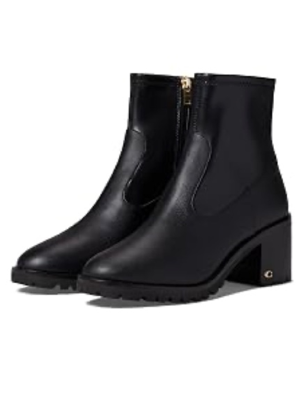 Women's Black Block Heel Ankle Boots Coach - Picture 2 of 9